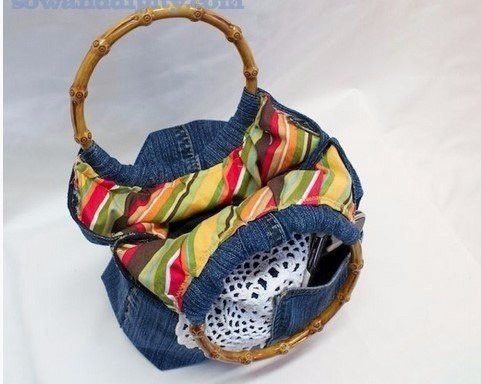 Симпатичная сумка из старых джинсов