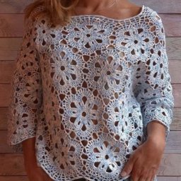 Пуловер с цветочным узором