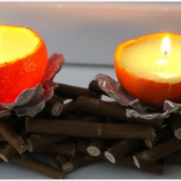 ​Свечи в апельсиновой кожуре