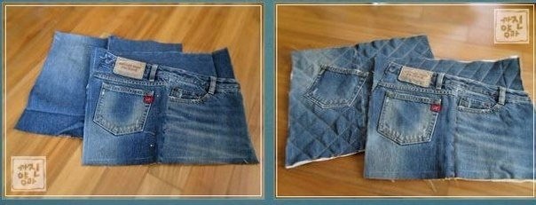 Вместительная сумка из старых джинсов