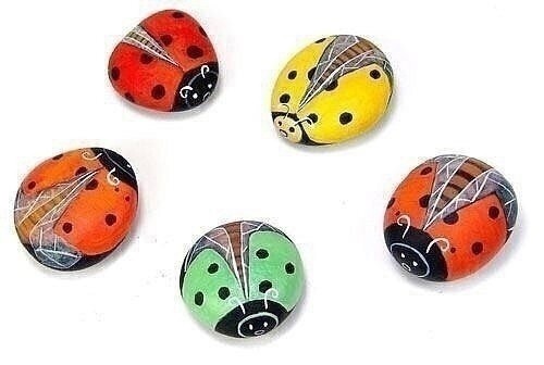 Божьи коровки из камушков