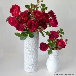 Декорируем вазу кружевом