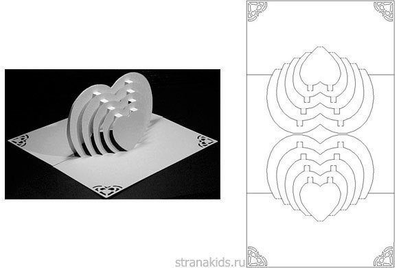 Объемные открытки со схемами вырезания Объемные открытки со схемами вырезания