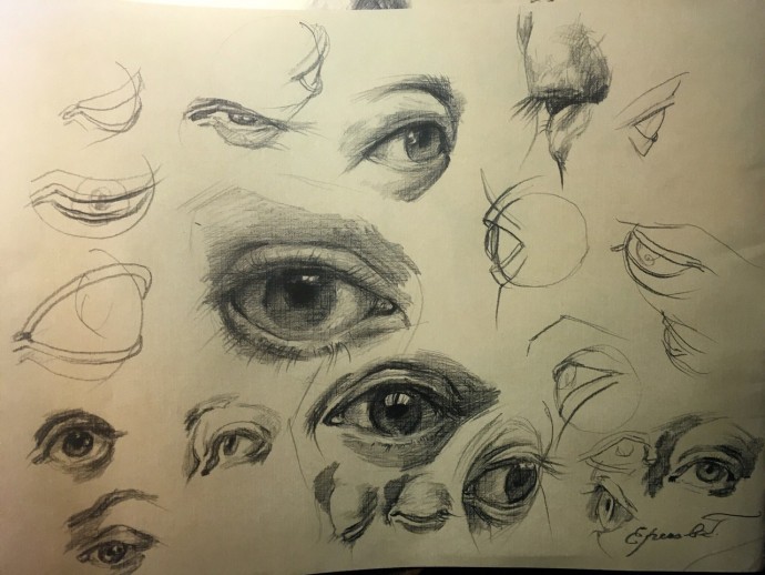 Учимся рисовать части лица