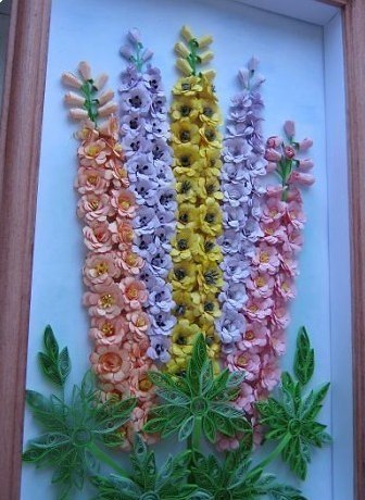 Цветы из бумаги: дельфиниумы