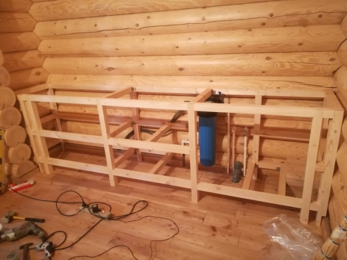 Кухонная зона в бане