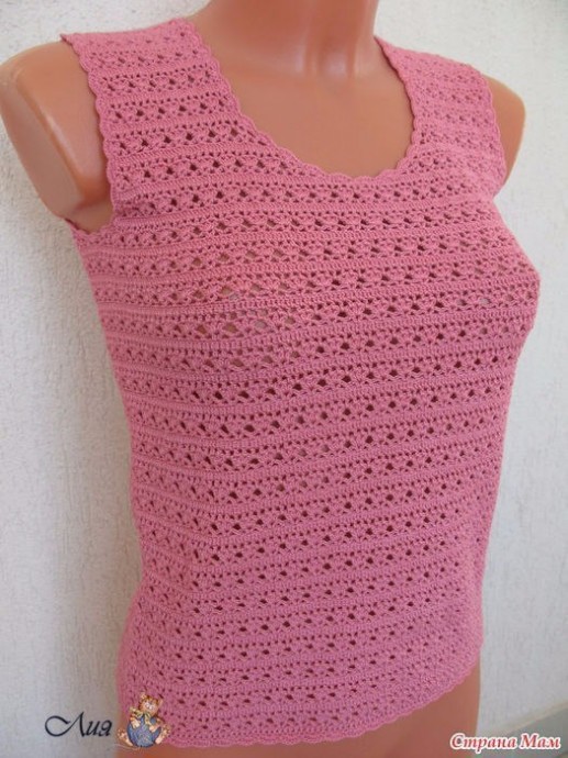 Очень простой и очень красивый топ крючком