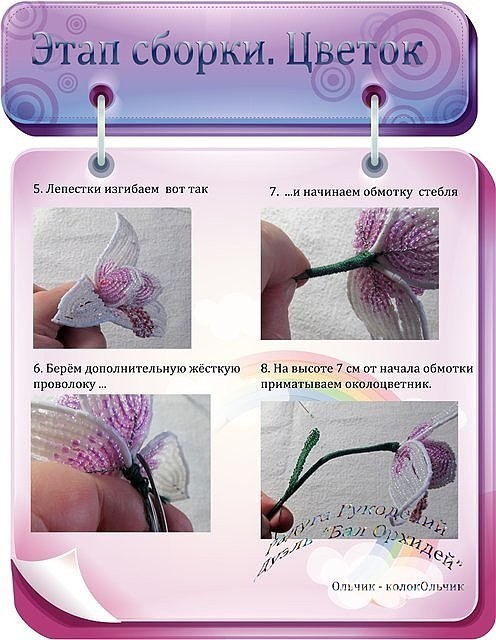 Орхидея Ликаста из бисера