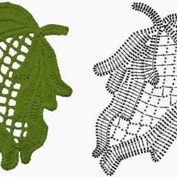 ​Схемы вязания листиков