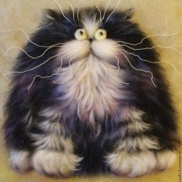 ​Шерстяная акварель: кот