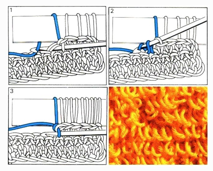 Вытянутые петли крючком