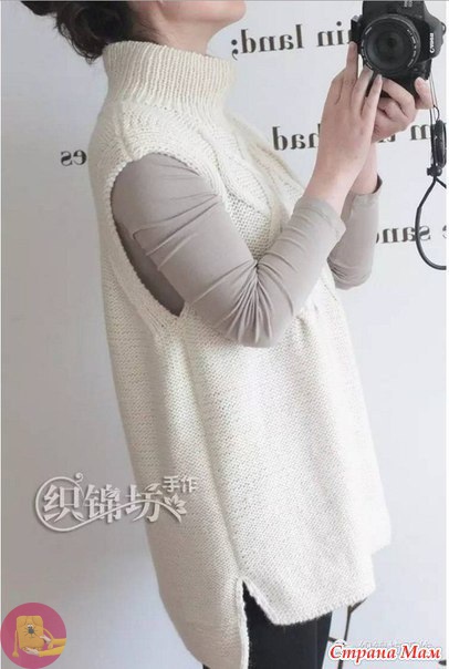 Элегантный и просто вяжущийся жилет спицами