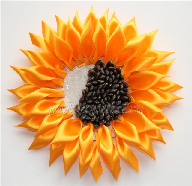 Канзаши подсолнухи: мастер-класс Канзаши подсолнухи: мастер-класс
