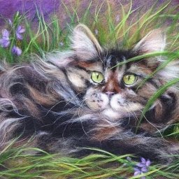 Прелестные картины с котиками из шерсти