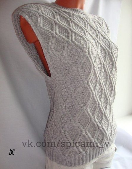 Потрясающе красивый жилет спицами