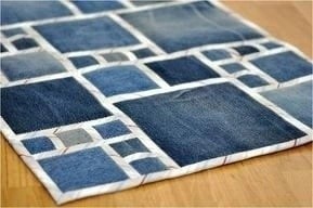 Симпатичные коврики из джинсовых лоскутков