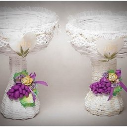 Вазы из газетных трубочек