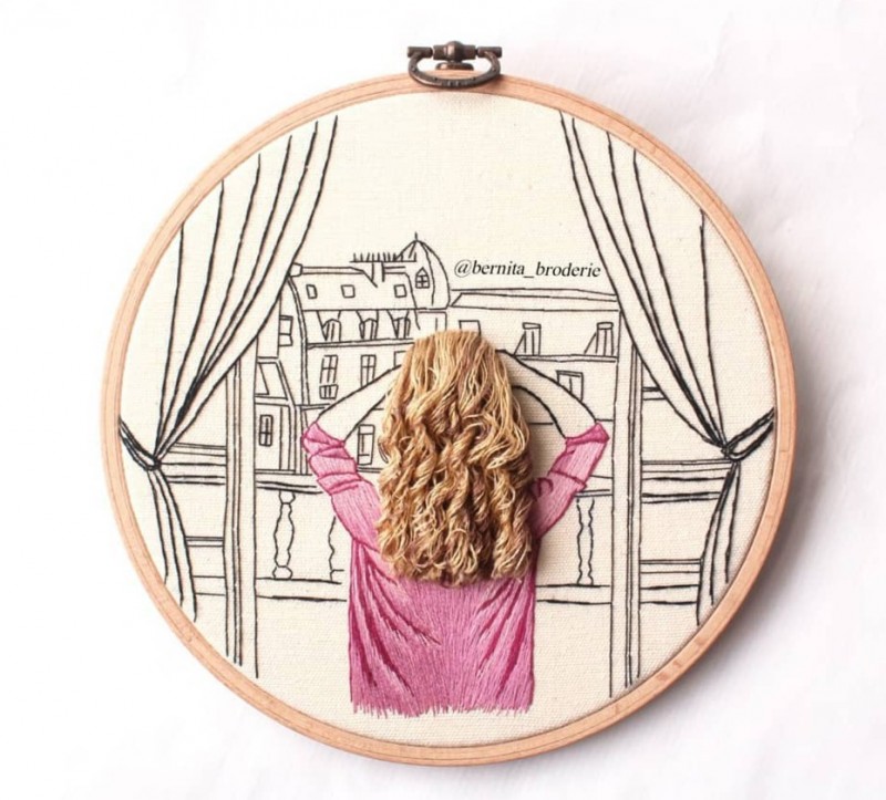 Вышивки с объемными волосами: новые идеи