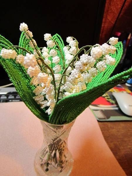 Букет ландышей из бисера: мастер-класс