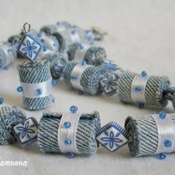 ​Бусины из джинсовой ткани
