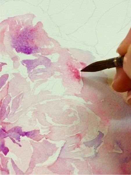 Урок рисования акварелью: шикарный цветок