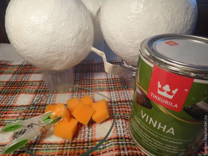 Большой декоративный шар из папье-маше