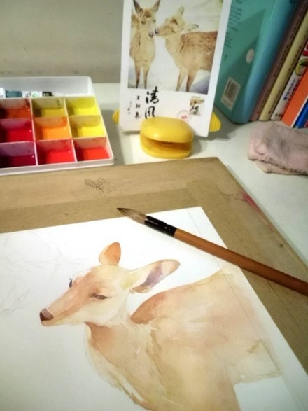 Рисуем оленёнка