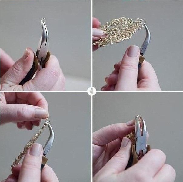 Серьги из кружева