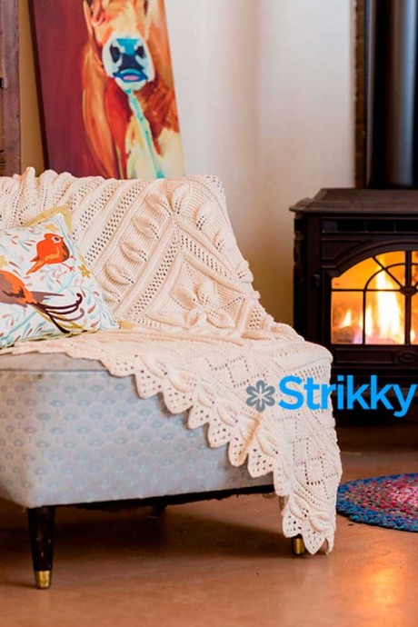 ​Красивый плед на спицах