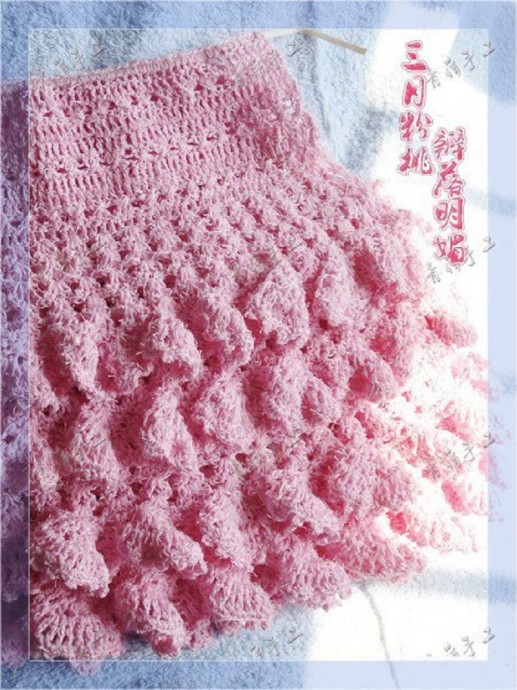 Вязаные оборки для юбочки