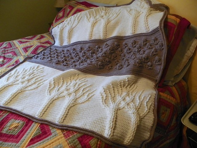 Одеяло "Дерево жизни" крючком