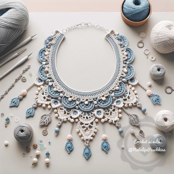 Оригинальные вязаные колье для стильного образа