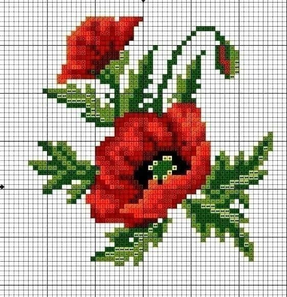 ​Вышивка цветов крестиком