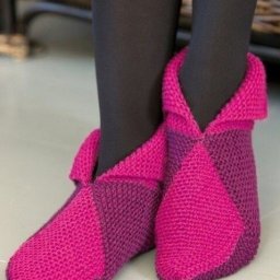 Тёплые следочки из квадратиков