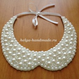 Воротник-колье из полубусин и бисера: мастер-класс