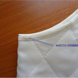 ​Обработка косой бейкой в кольцо