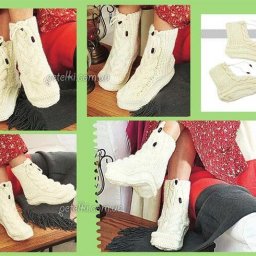 Носки-сапожки с косами