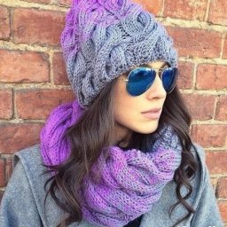 ​Объемная шапка с косами "Радужное настроение"