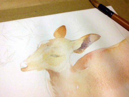 Рисуем оленёнка
