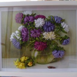 Вышиваем лентами астры