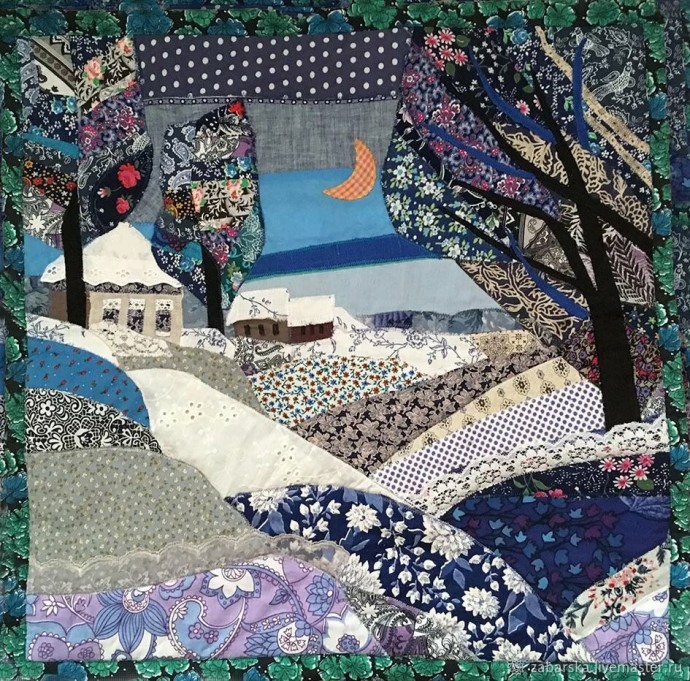 Картины в технике пэчворк: в фокусе дома и домишки