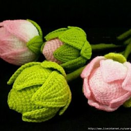 ​Прекрасные лотосы крючком