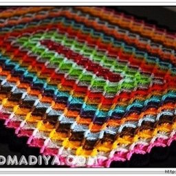 Прямоугольный плед баварской вязкой