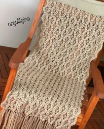 Схема красивого узора крючком для палантина или шали