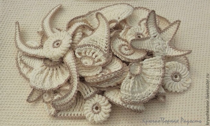 Своеобразная сумка с декором из ракушек и морских звезд