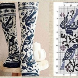 Украшаем вязаные перчатки и гольфы узорами