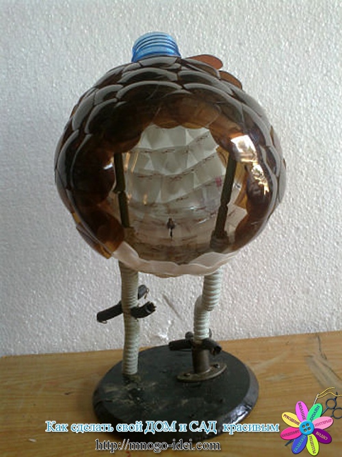 Воробей из пластиковых бутылок