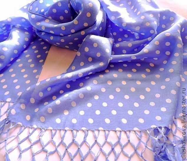 Батистовый шарфик с красивой бахромой