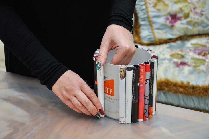 Кашпо из старых газет своими руками