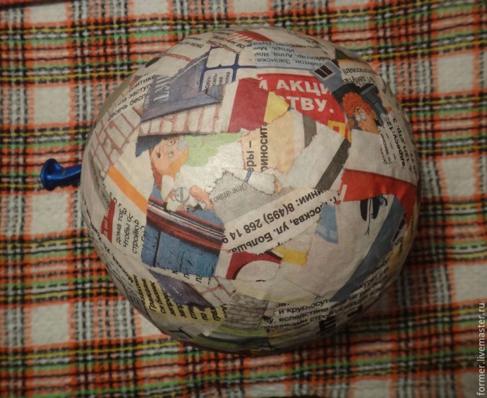 Большой декоративный шар из папье-маше
